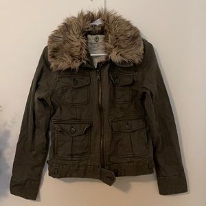 Lucky Brand Fur Bomber Jacket